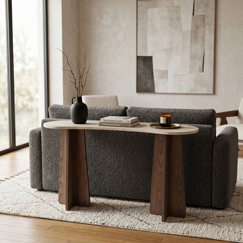 Commode, Travertine/Walnut