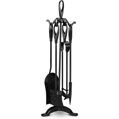 Piece Iron Fireplace Tool Set Tool Stand