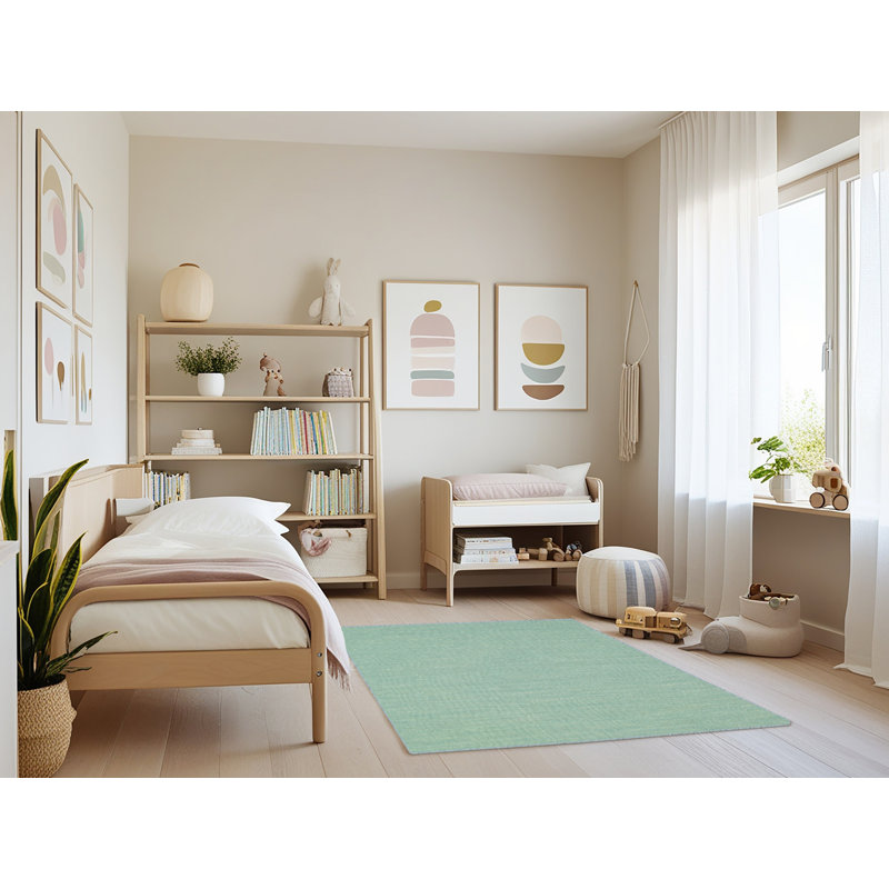 Tapis contemporain sauge, Rectangle 3 pi x 5 pi