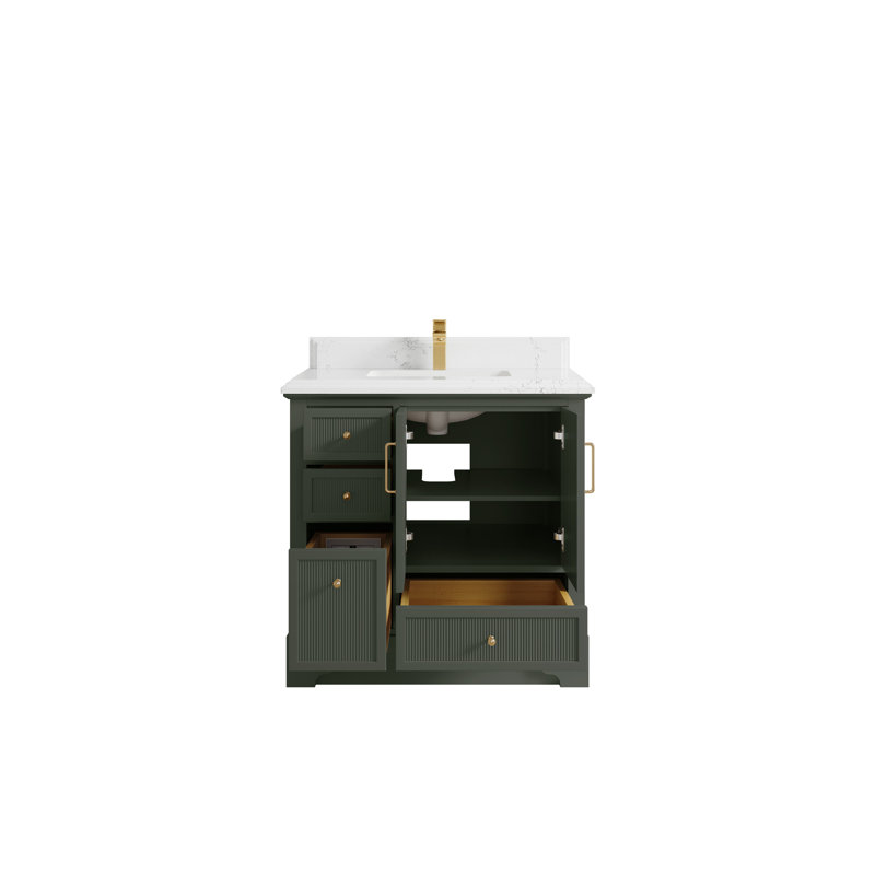 Alys 36'' Single Bathroom Vanity with Quartz Top