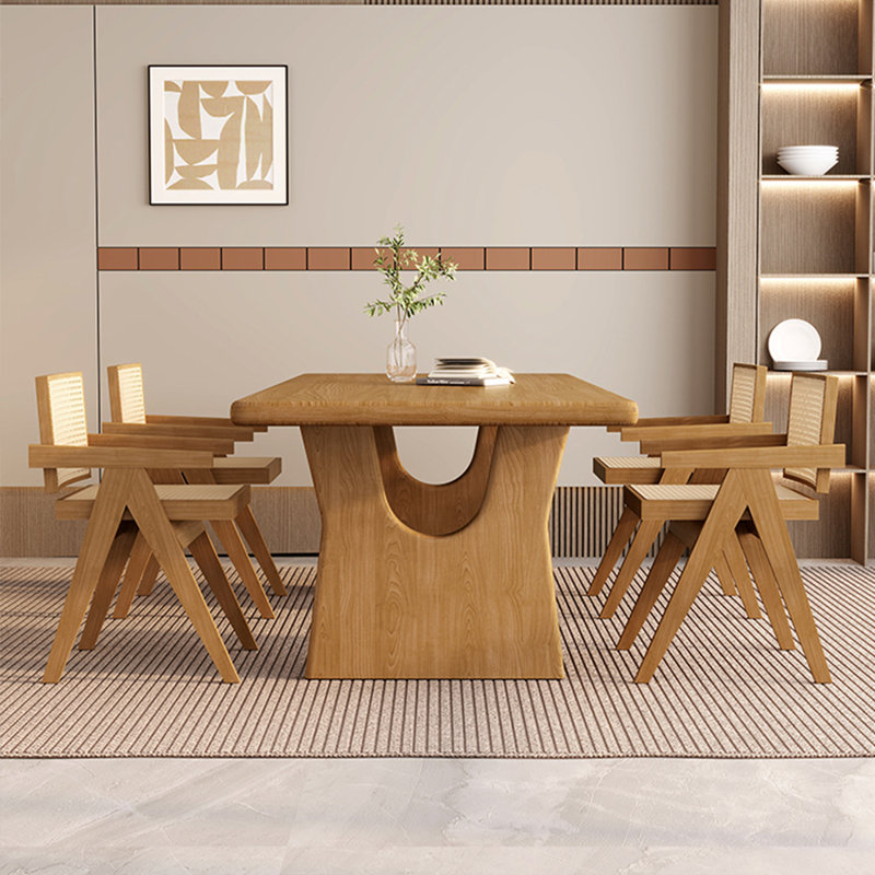 Kaselyn Modern simple solid wood dining table, 29.5"H x 78.7"L x 31.4"W