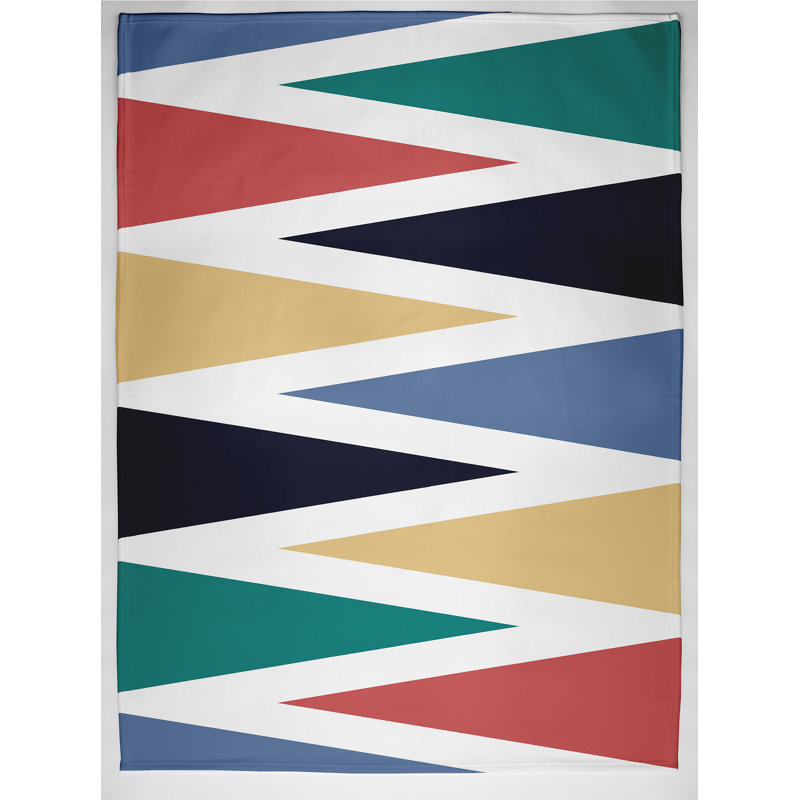 Beach Vacation Throw Blanket, 60" L x 50" W x 0.5" D, Navy Blue