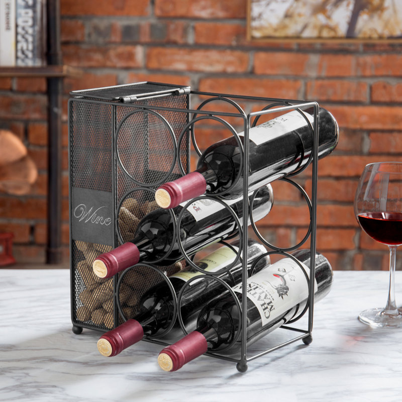 6 Wine Bottle Rack in Black