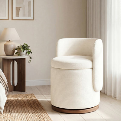 Tabourets de coiffeuse pivotants rembourrés avec rangement dissimulé de 22 L