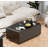 Modern Smart Coffee Table with Built-in Fridge & Freezer Drawers, Bluetooth Speaker, Wireless Charging, Touch Control, USB Port & Power Outlet, LED Atmosphere Light-126371025