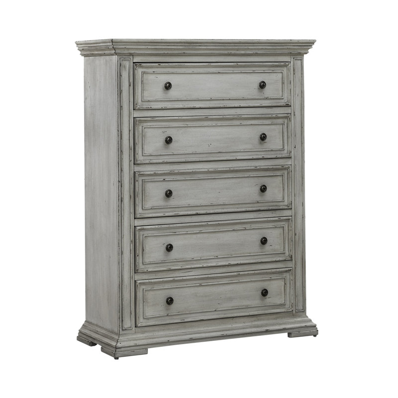 Temple Cloud 5 Drawer 42'' W Bedroom Chest, White