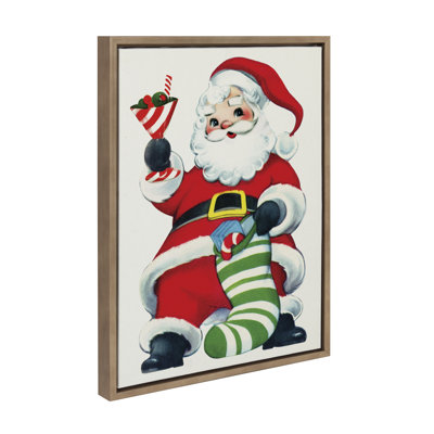 «Santa Claus» par Corinna Buchholz of Piddix, reproduction d'art sur toile encadrée