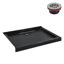 Base de douche en acrylique noir brillant avec drain à droite 42 po x 36 po Streamline-117295531