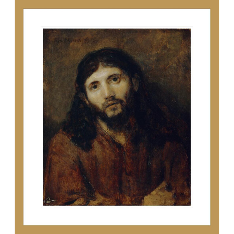 «Head of Christ» par Rembrandt van Rijn - Estampe numérique encadrée, H 26,89 po x l 23,5 po