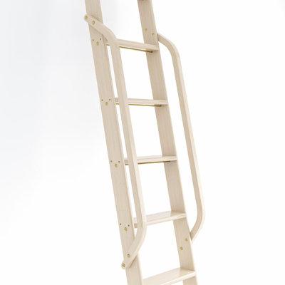 Maple Wood Library Ladder Handrail (No Ladder)