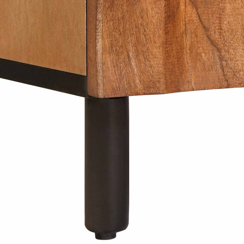 Solid Wood Standard Accent Cabinet, Black/Acacia Brown 