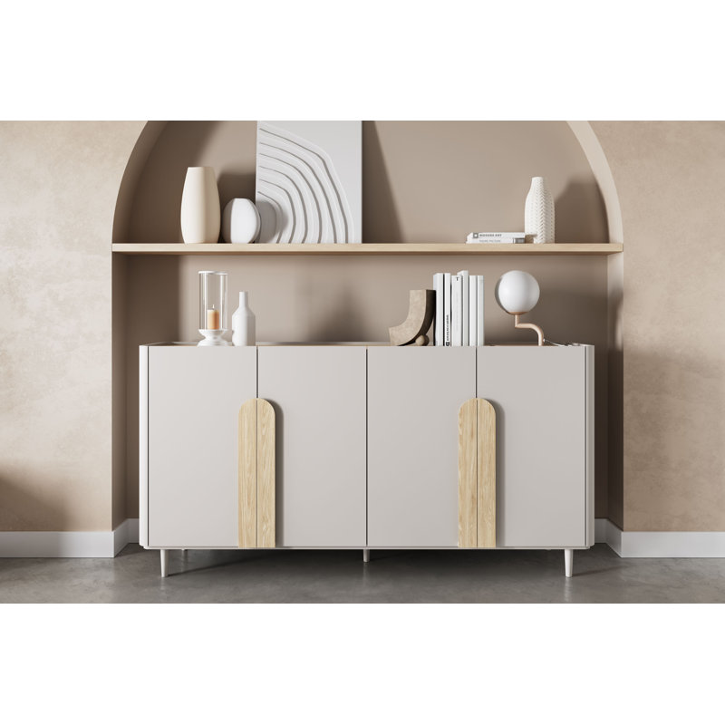 Sadeen 200cm Sideboard, Beige/Light Oak