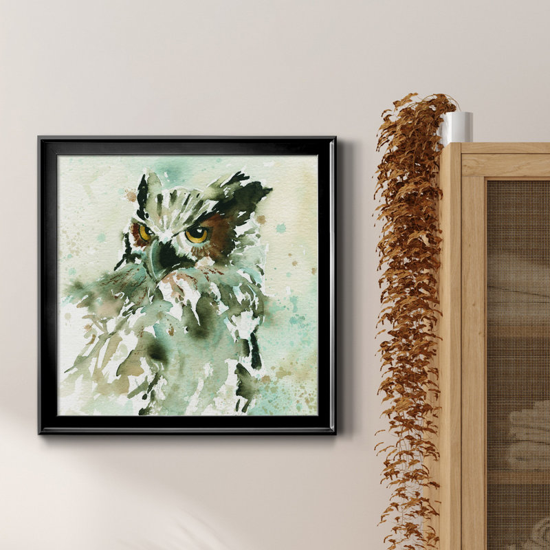 I Espion with My Owl's Eyes - Reproduction d'art sur toile encadrée, H 30,5 po x l 30,5 po x P 1,5 po, Noir