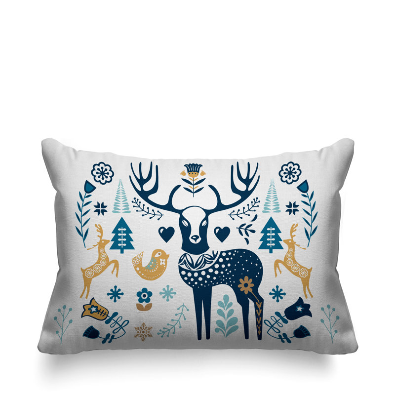 Outdoor Reversible Throw Pillow, Blue