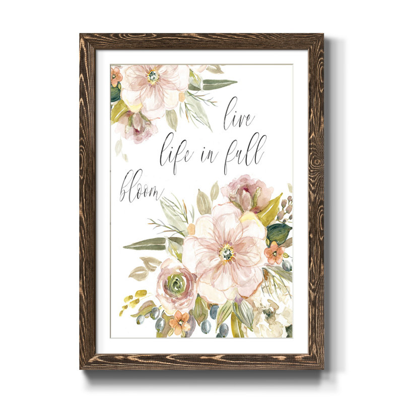 «Peach Bloom II», reproduction de cadre photo sur papier, H 37,5 po x l 27,5 po x P 1,5 po, Noyer