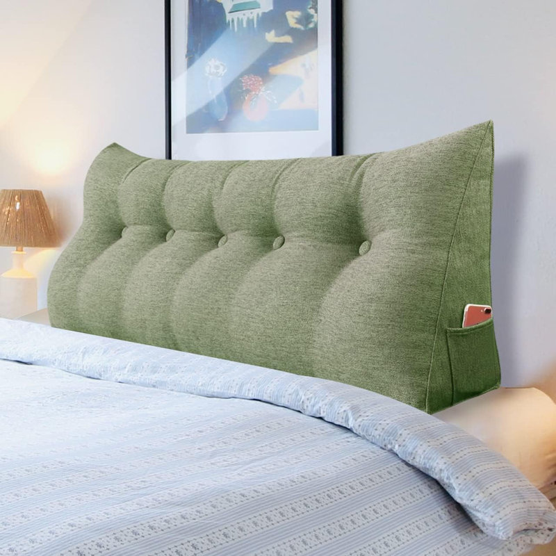 Replacement Pillowcase for WOWMAX Headboard Wedge Reading Pillow, Triangular Pillow Cover without Insert Compression