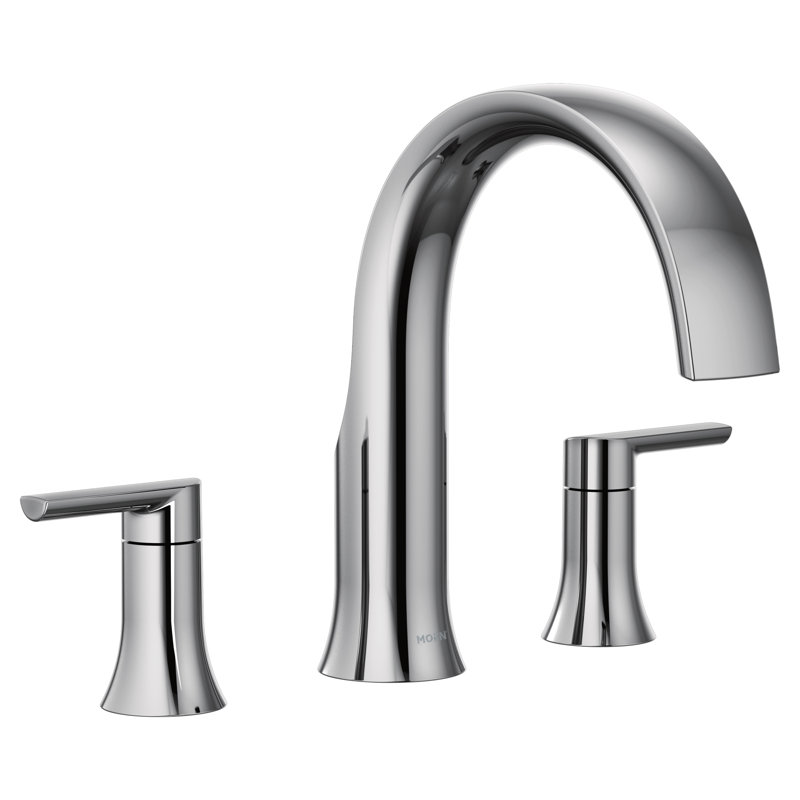 Garniture de robinet de baignoire romaine à deux poignées Doux, Chrome