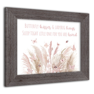 «Butterfly Kisses And Ladybug Hugs», reproduction encadrée