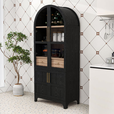 Garde-manger arqué avec tablettes réglables et tiroir