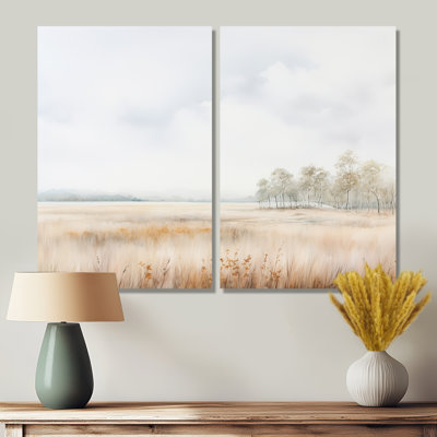 «Meadow Scenery Minimalisme», art mural sur toile traditionnel