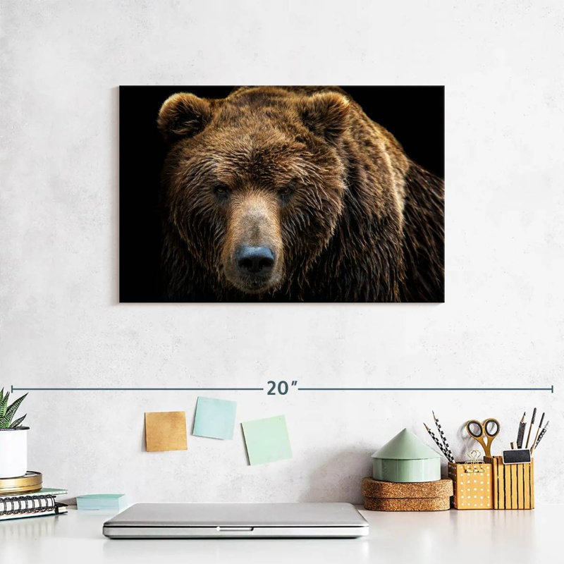 Ours brun extrême-oriental sur toile, H 8 po x l 12 po x P 1 po