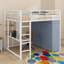 Lit mezzanine double en métal avec bureau, tablettes, prise de courant, lumière DEL et garde-robe-1277106971-1277106970