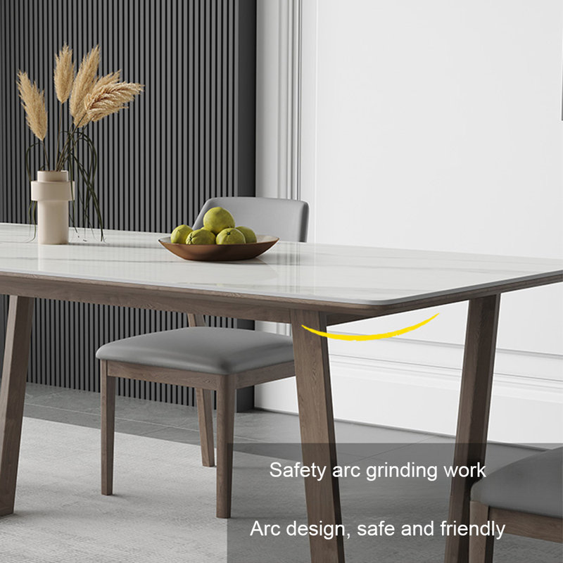 Rectangular modern simple family dining table, 29.52"H x 62.99"L x 35.43"W
