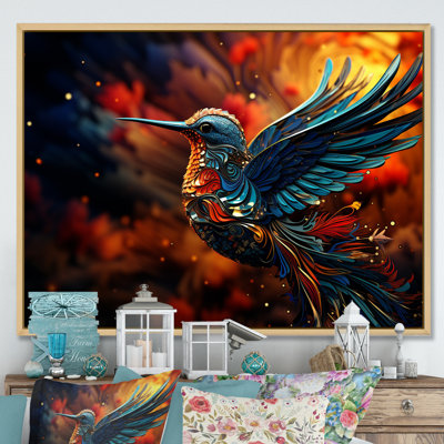 Colibri bleu, vol des tropiques - Art mural colibri