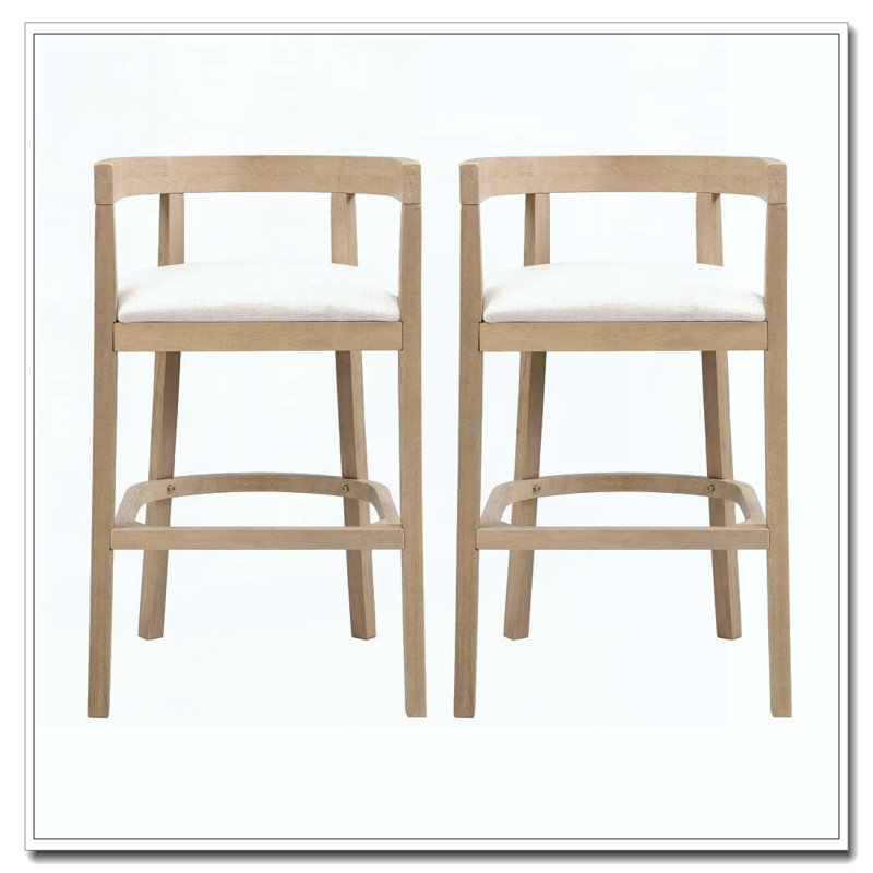 Tabouret de comptoir en bois d'hévéa, Bois