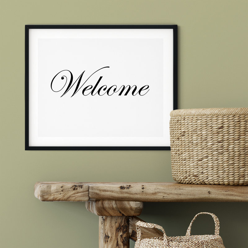 Welcome - reproduction d'art textuel sur papier sans cadre, H 8 po x 10 po x P 0,01 po