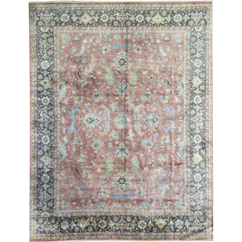 Oriental Area Rug in Rust/Charcoal/Beige