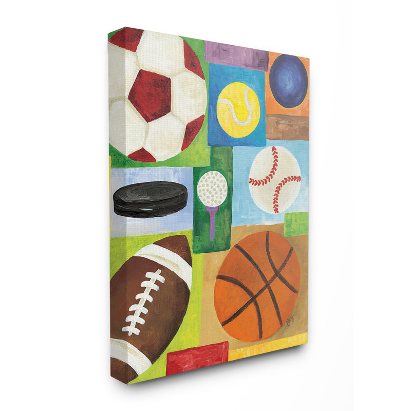 Art multisports Ahaziah Harptree, H 30 po x l 24 po, Toile tendue