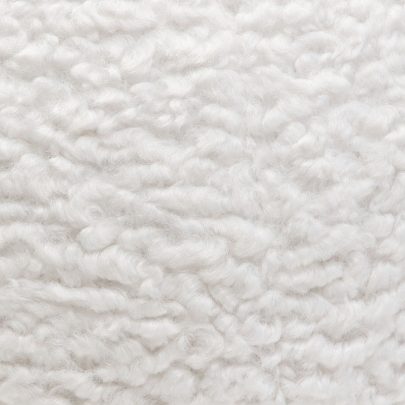Set of 2 White Faux Sheepskin Round Accent Pillows