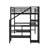 Metal Full Loft Bed With Wardrobe And LED Light