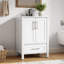 Meuble-lavabo de salle de bain avec lavabo en céramique, armoire de rangement avec tiroir et 2 portes à fermeture douce-125772653-125772651