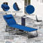 Chaise longue, fauteuil inclinable à dossier à positions multiples avec appui-tête amovible et poche latérale, balcon pour l'extérieur-118515719