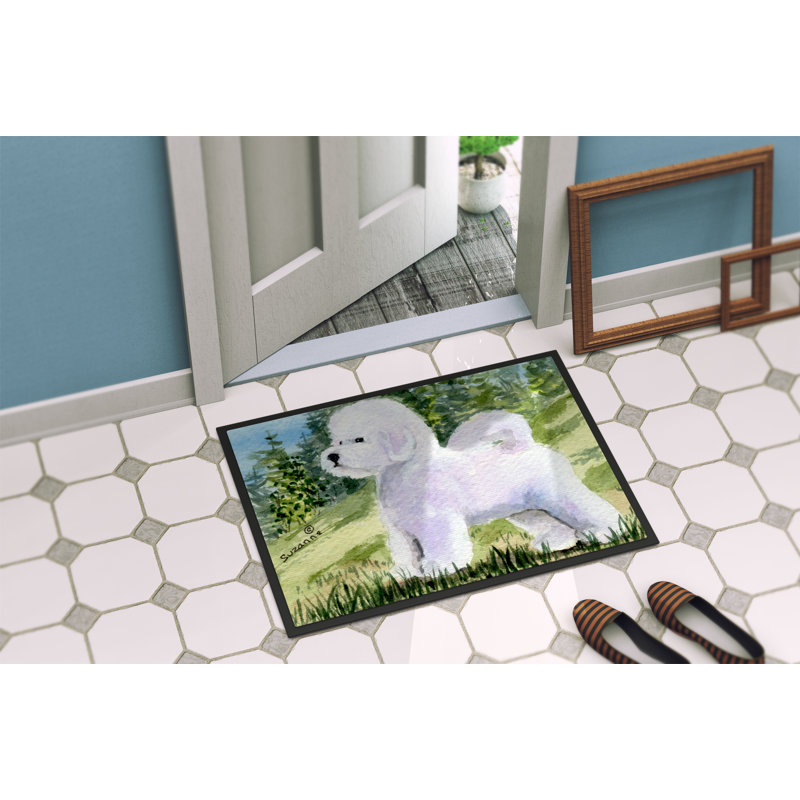 Tapis de porte intérieur rectangulaire anti-dérapant bichon bichon frisé, Rectangle 2 pi x 3 pi