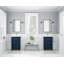Lumiere 20 po X P 16 po P 35 po Meuble-lavabo simple H en finition bleu marine avec plateau en céramique blanche-1106224130