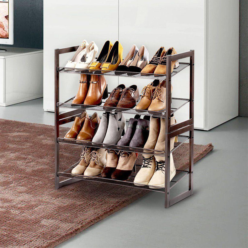 14 Pair Stackable Shoe Rack