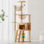 Tour à chat 59 po moderne, tour à chat en bois pour chats d'intérieur, arbre à chat avec poteaux à griffes recouverts de sisal et perchoir supérieur, maisonnette pour chat avec hamac en acrylique pour petits chats
