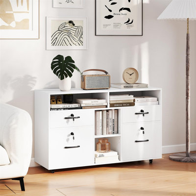 104cm Wide 4 -Drawer Mobile File Cabinet
