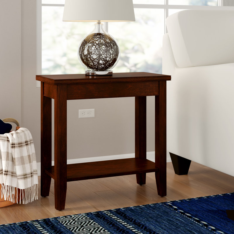 Laurent Solid + Manufactured Wood Narrow End Table, Chocolate Cherry