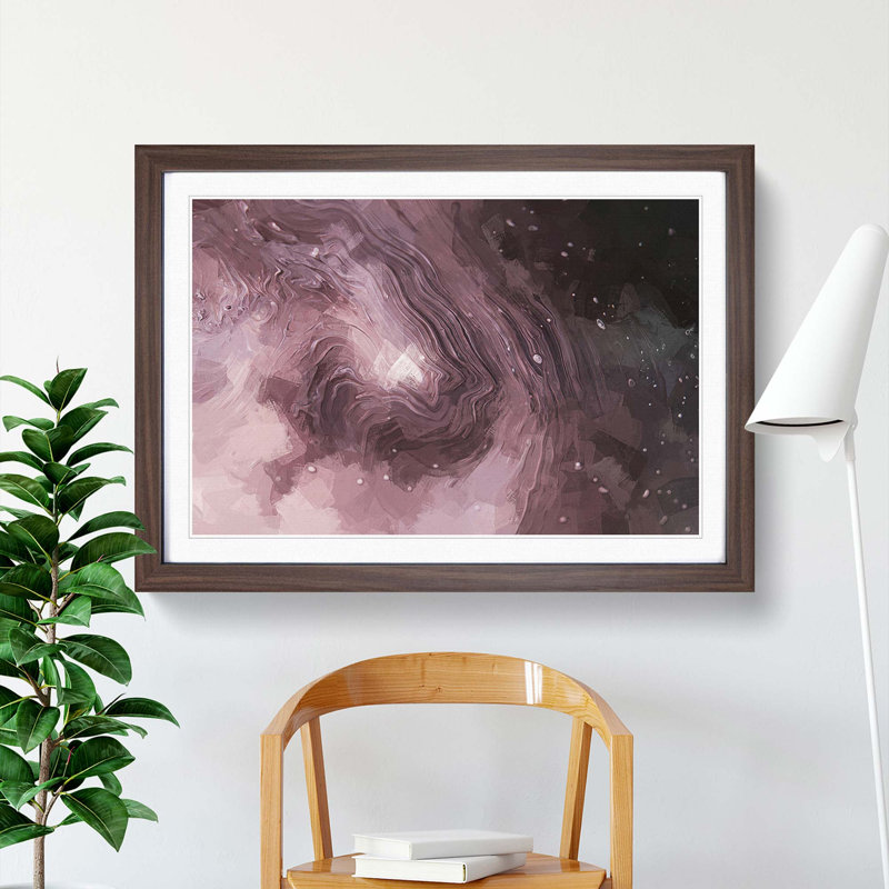 Swirling Passions in Abstract - Framed Print, 48cm H x 65cm W x 2cm D, Walnut Framed