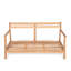 Canapé de patio en bois d'acacia avec coussin résistant à l'eau, teck et beige