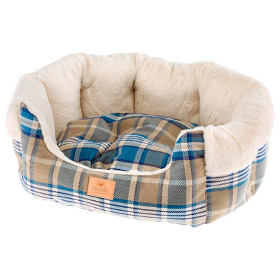 Plaid Bolster Pet Bed