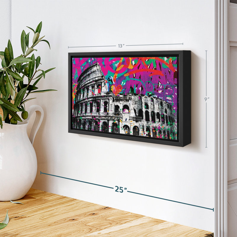 Grunge Colosseum Canvas Print, 9" H x 13" W
