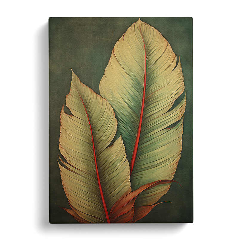 Palm Leaf Classicism - Art Prints - Wrapped Canvas, 76cm H x 50cm W x 3cm D