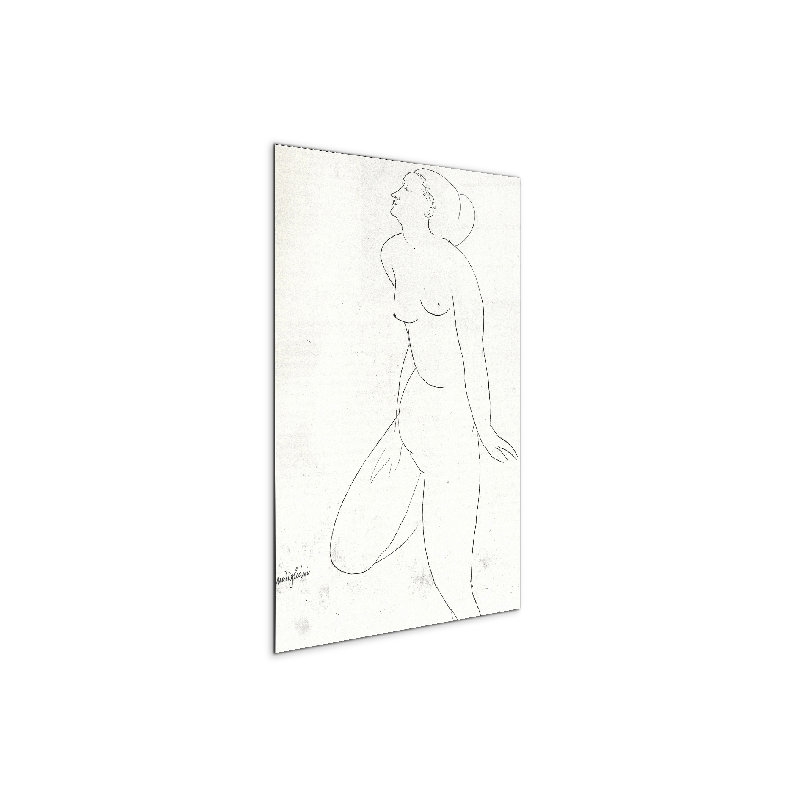 "Standing Nude" by Modigliani Amedeo 53×79.5 cm CrystalArt Acrylic Glass Effect, Lightweight Ready to Hang