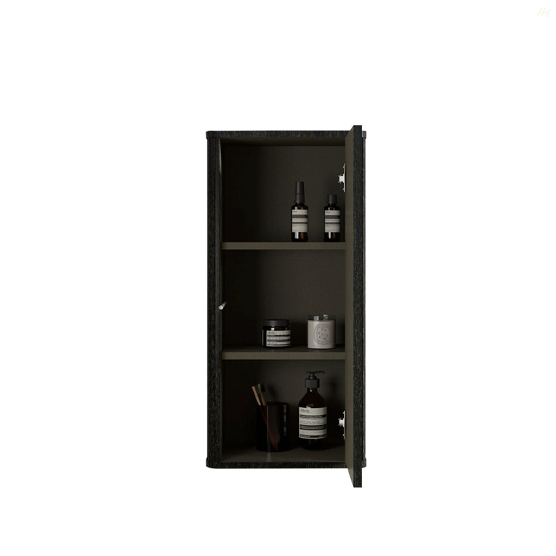 CC0414S308  Striped Brushed Black Oak Floatingbathroom Floating Side Cabinet, Wall-Mounted Storage Cabinet For Small Spaces, Pre-Assembled