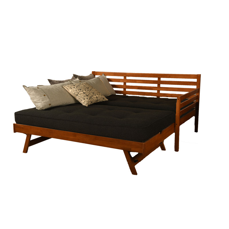 Lit de jour et lit escamotable avec matelas Alhamdi Boho, Barbade, Canton noir
